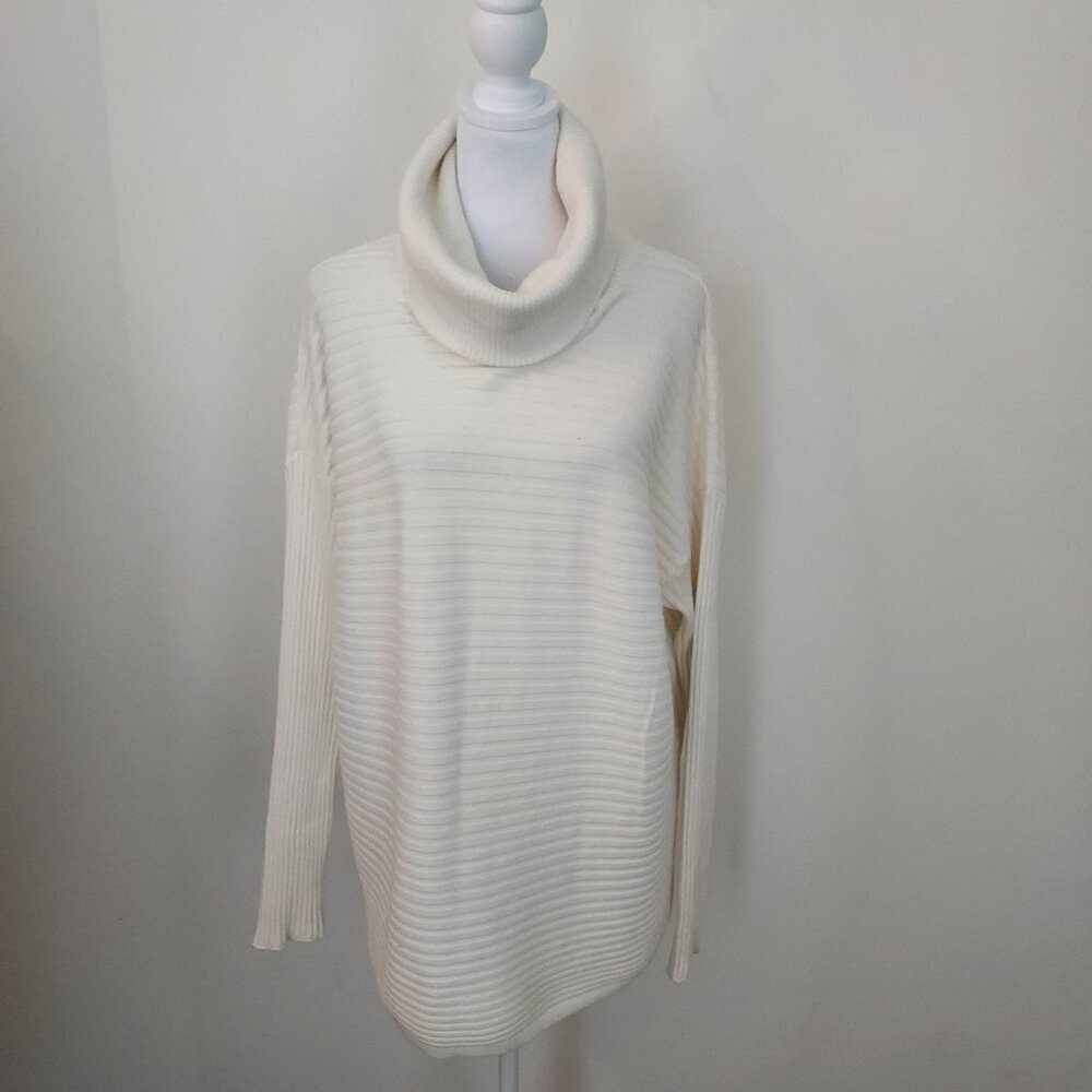 Chico's Zenergy Cotton/Cashmere Blend Cozy Ribbed Sweater Size Large.